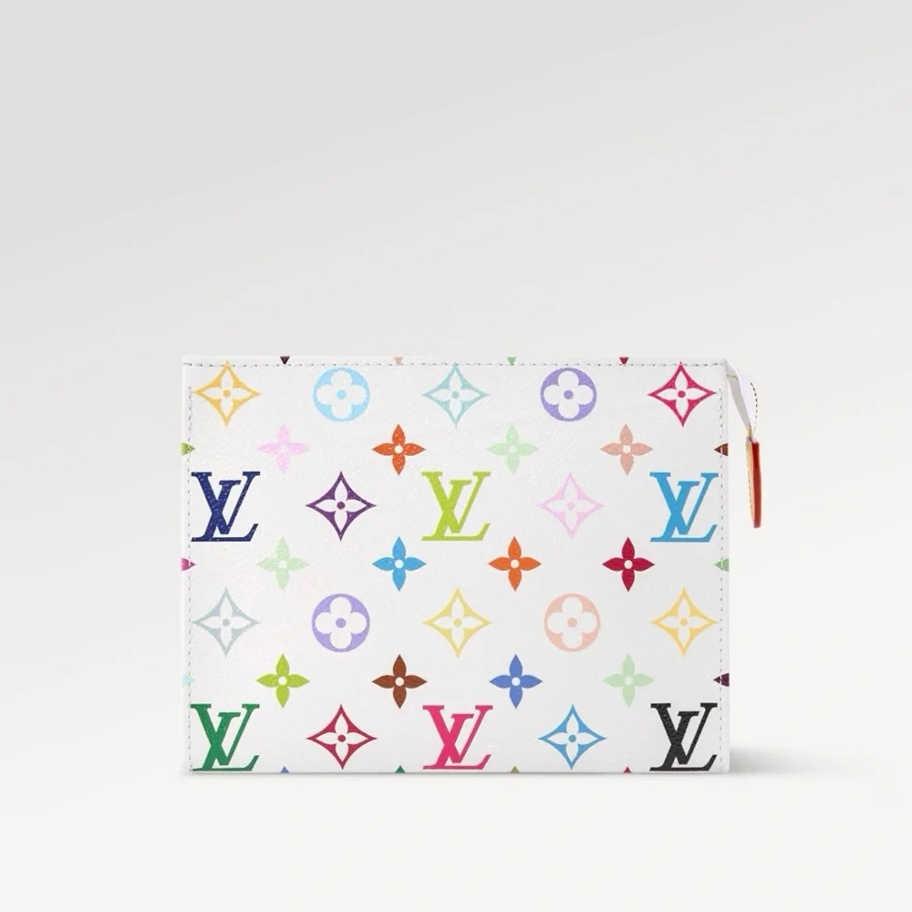 NEW 🩷 Louis Vuitton x Takashi Murakami White Multi Toiletry Pouch 19 *Limit Ed* - Picture 2 of 15
